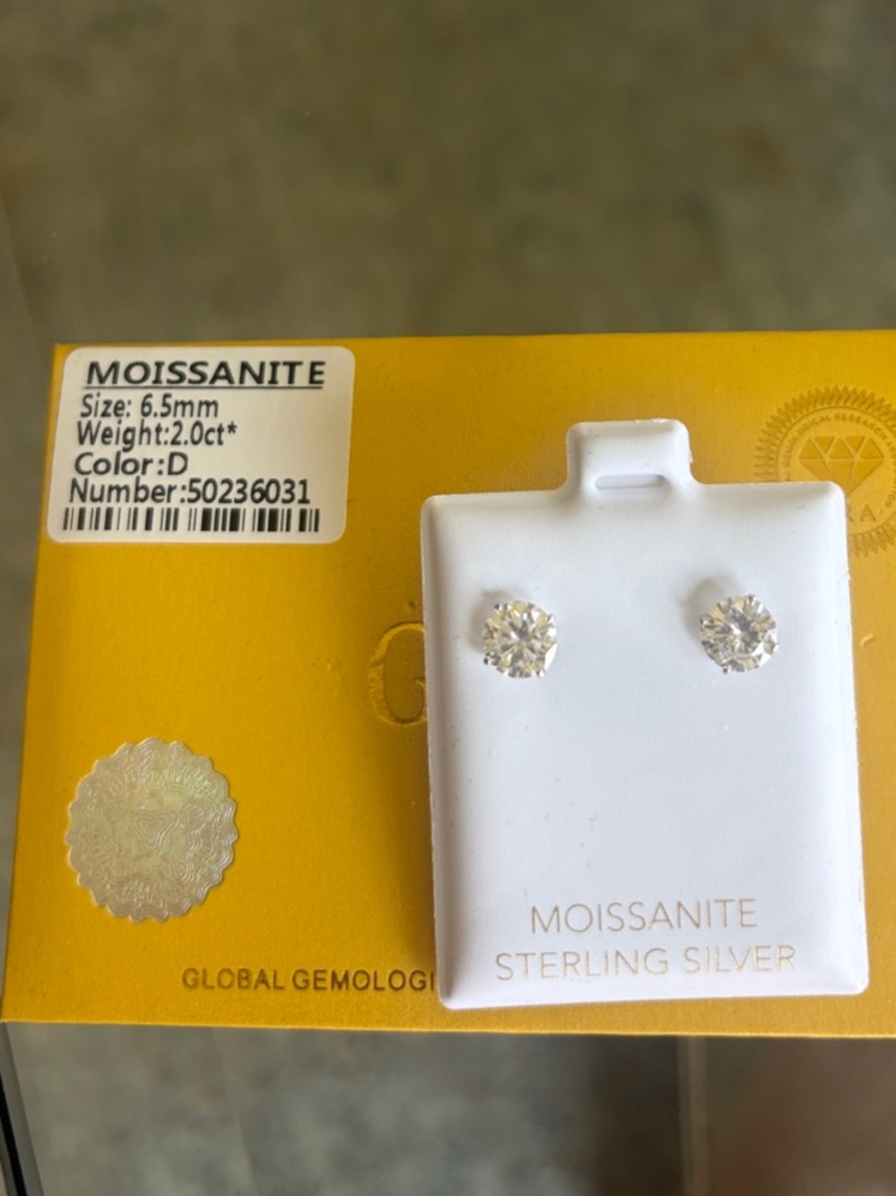 Moissanite Sterling Silver Necklace and Earrings Set. - Picture 2 of 5